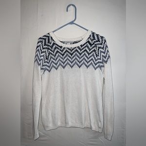 Coldwater Creek White Sweater With Blue Details